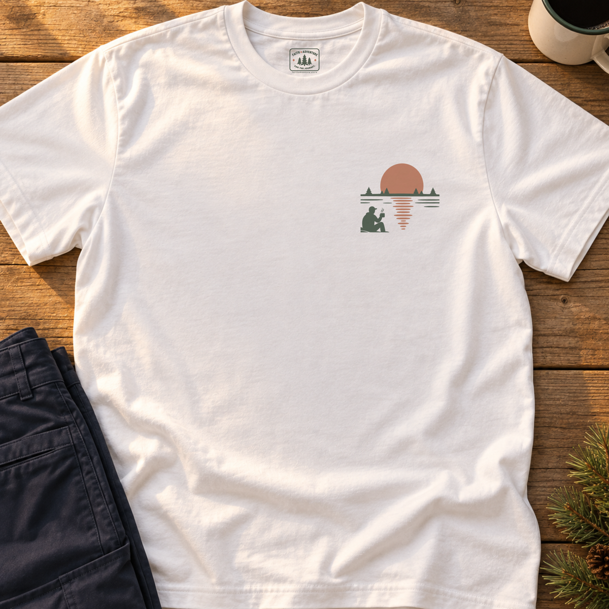 God Made Mornings (back print) T-Shirt