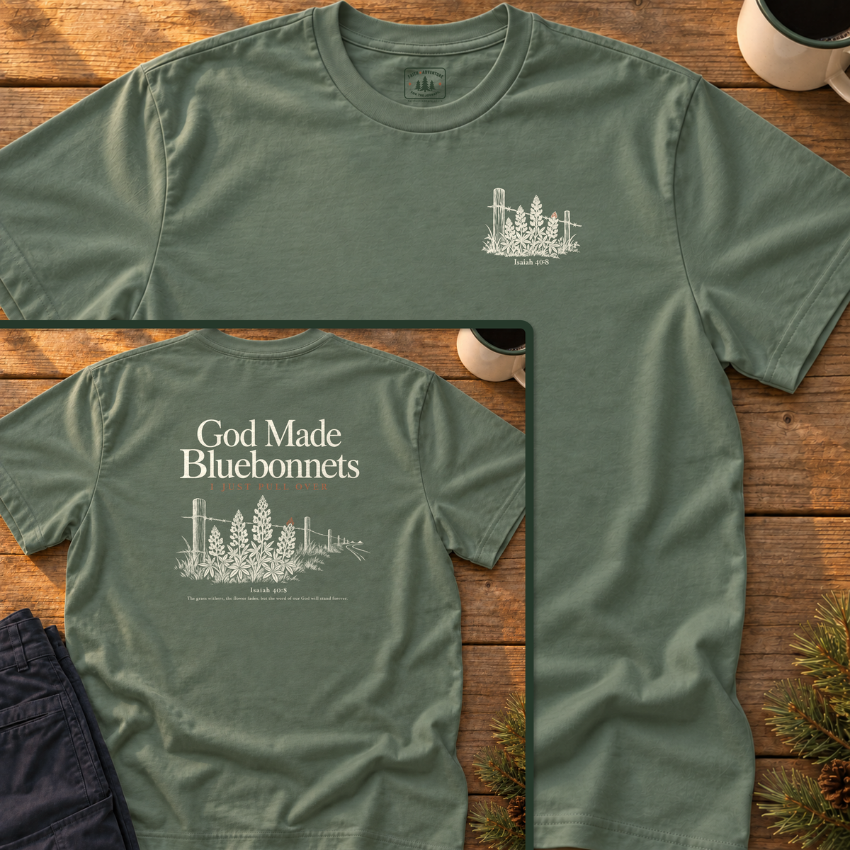 God Made Bluebonnets T-Shirt