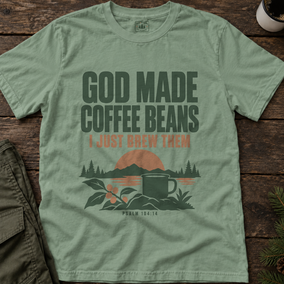God Made Coffee Beans T-Shirt