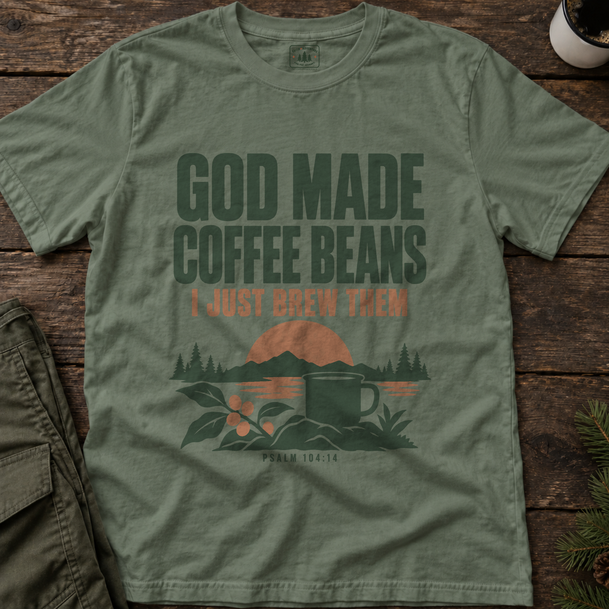 God Made Coffee Beans T-Shirt
