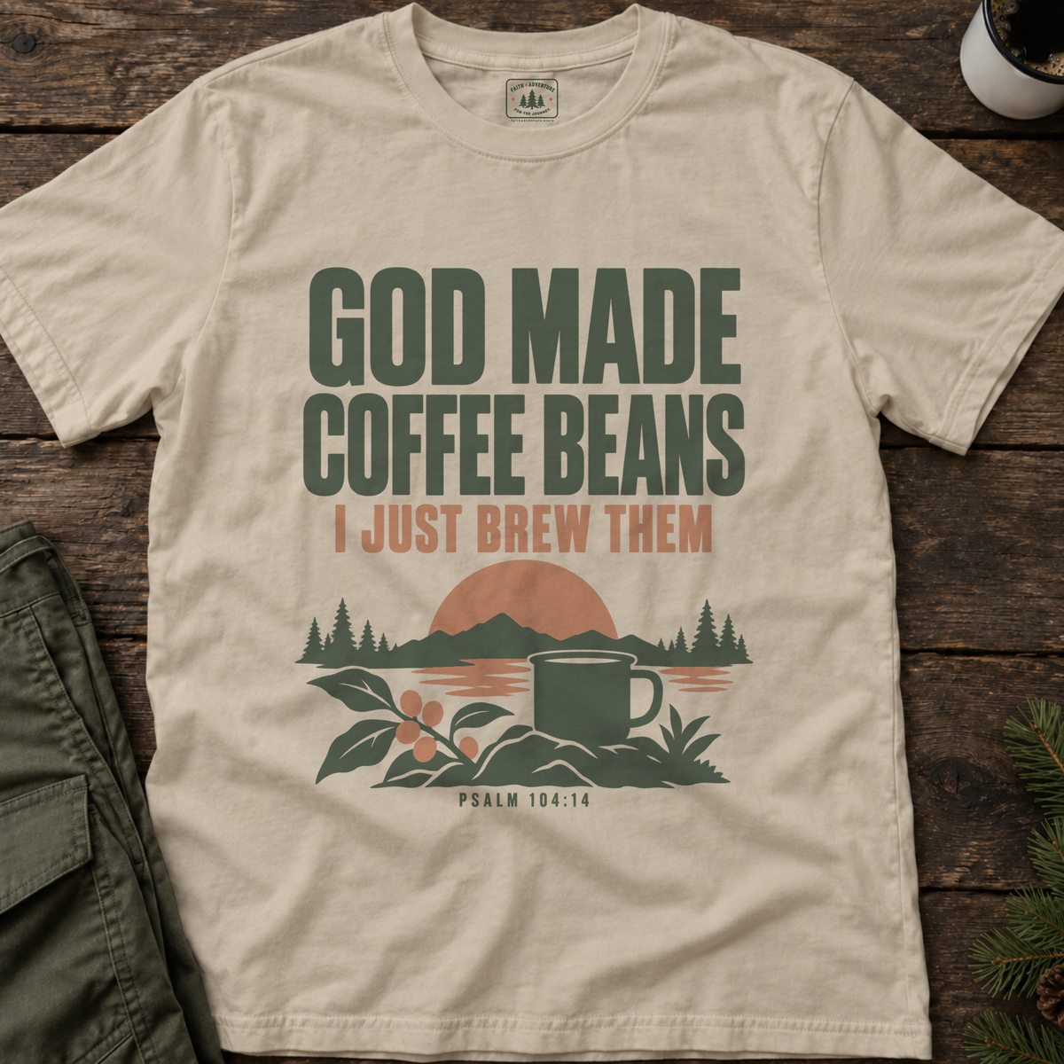 God Made Coffee Beans T-Shirt